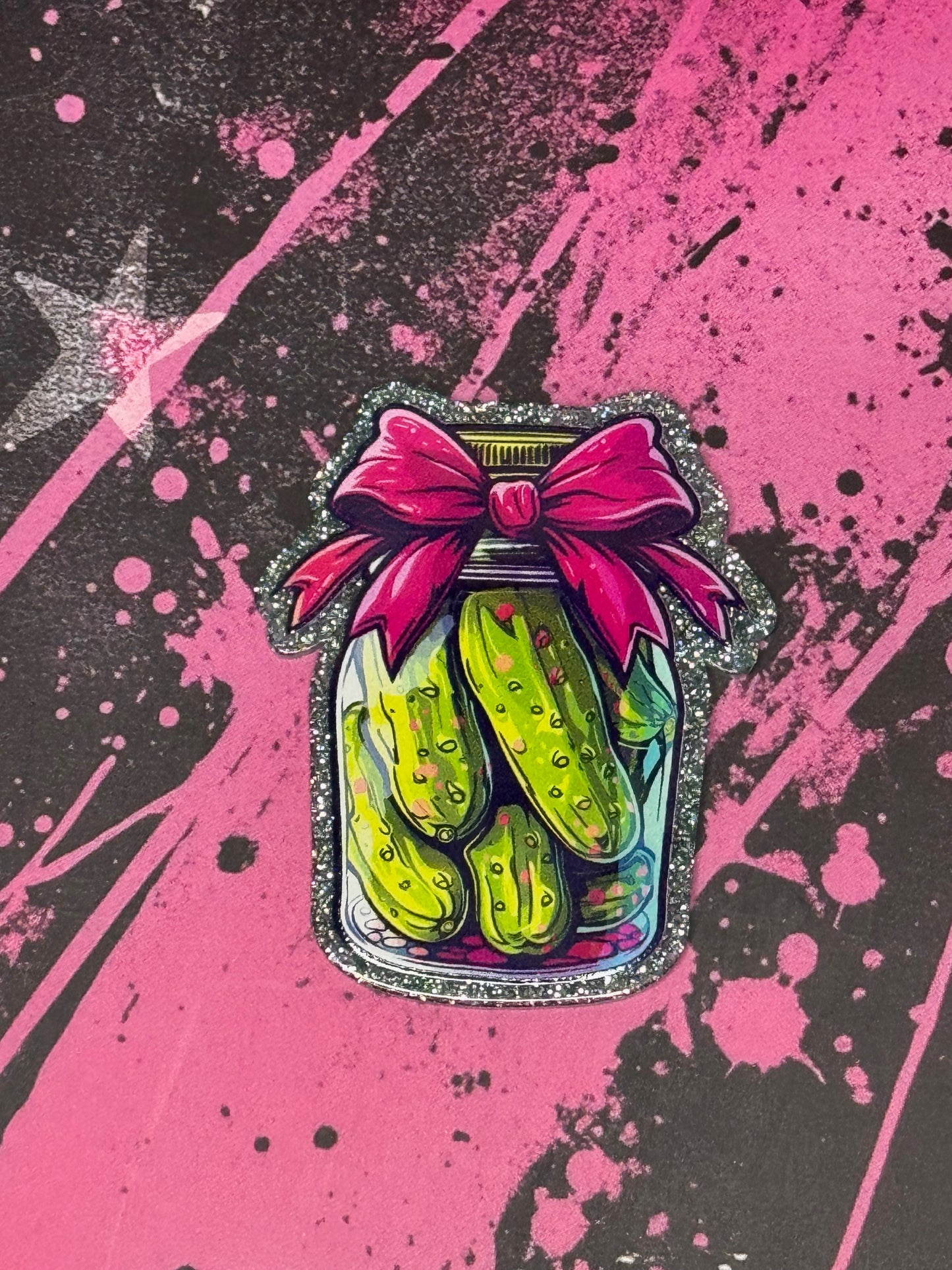 Pink Bow Pickle Jar