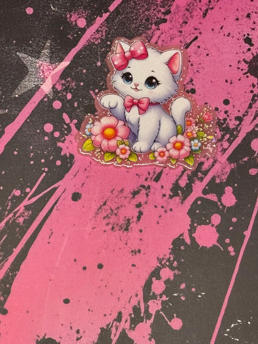 Cutie Floral White Cat