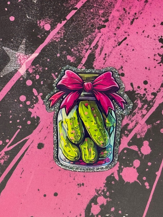 Pink Bow Pickle Jar