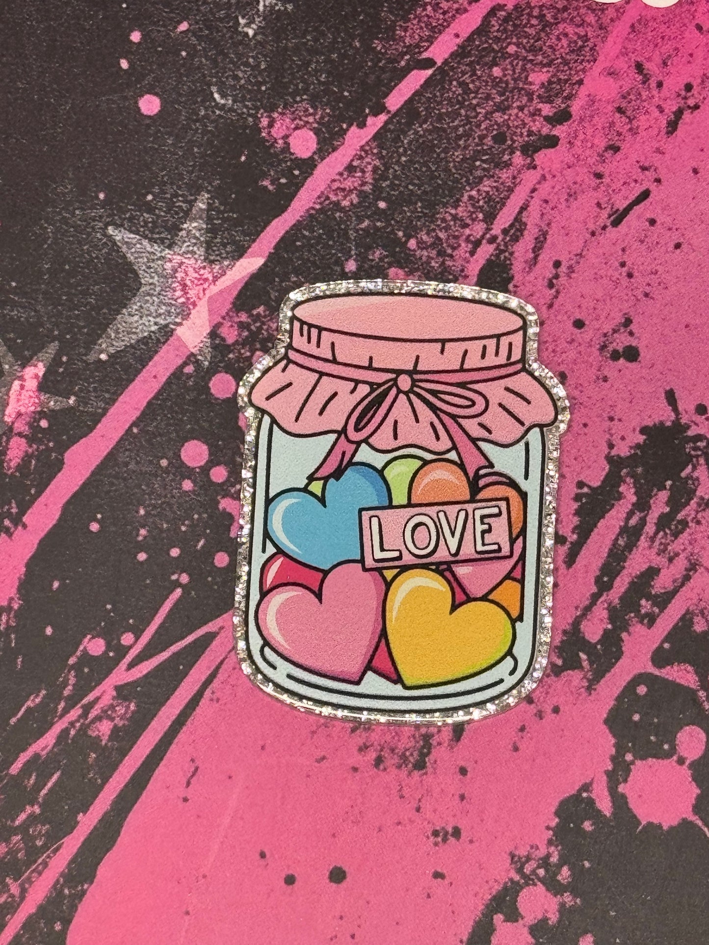 Colorful Hearts into a Jar