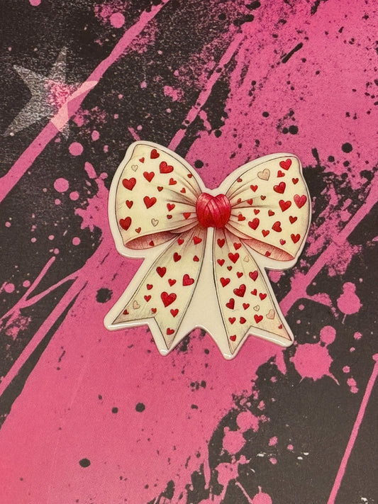 Bow with red hearts